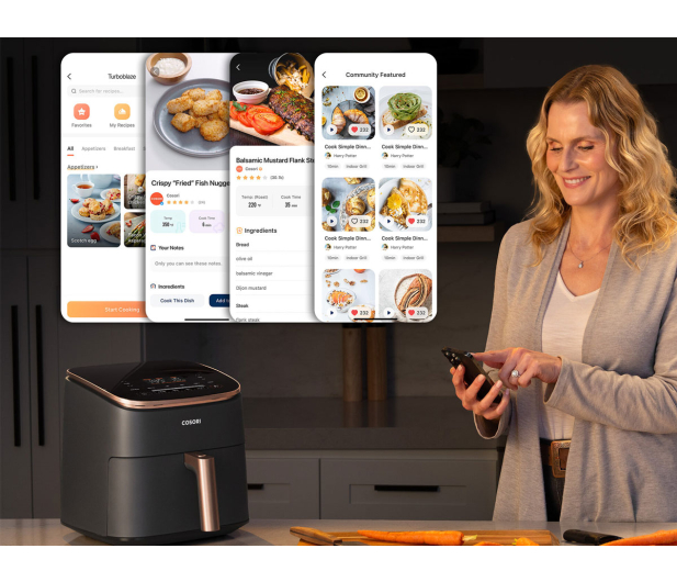 Cosori Air Fryer TurboBlaze CAF-DC602-KEUR kosz ceramiczny 6L - 1603347 - zdjęcie 7